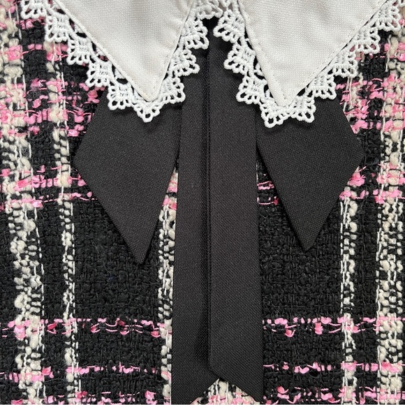 Pink & Black Tweed Short Sleeve Top - Picture 5 of 7